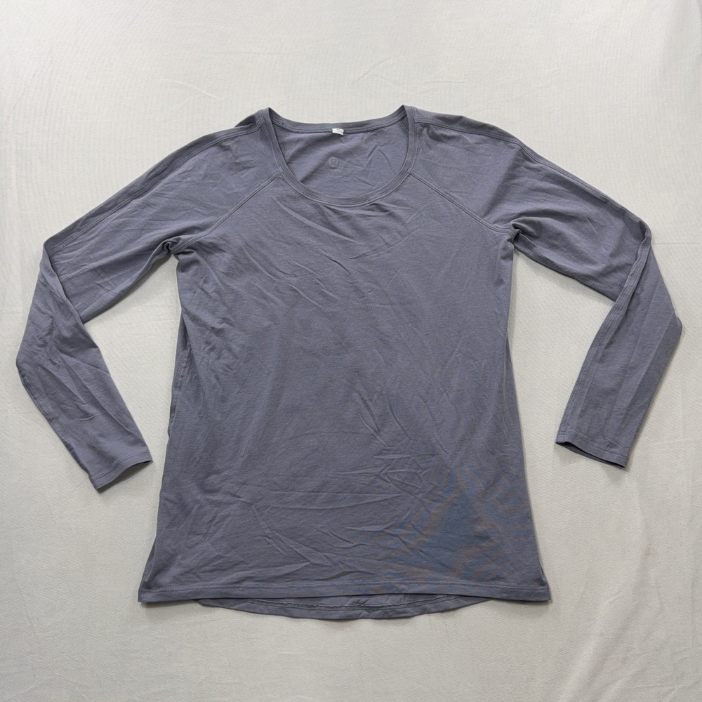 Lululemon Womens Raglan Crew Neck Long Sleeve Top Purple Slate Blue Small